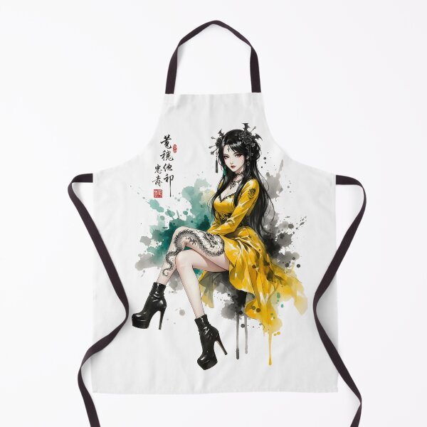 Item preview, Dragon Gothic Girl Anime Japanese Chinese Korean Ink Water-splash Sumi-E Art Desing designed and sold by blacksealstudio.