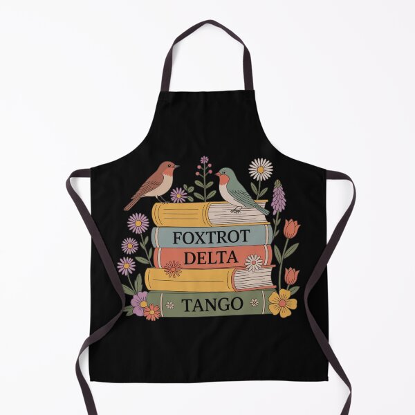 Item preview, Foxtrot Delta Tango Book Stack Illustration with Birds and Flowers designed and sold by flagylART.