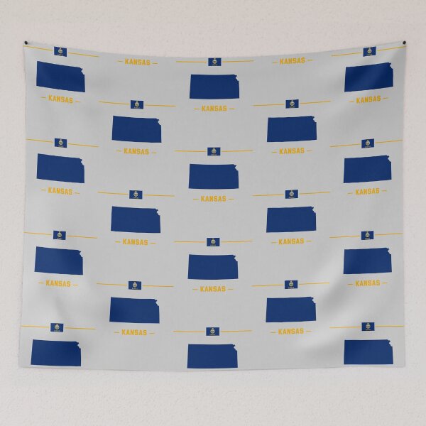 Item preview, Vintage Kansas State Silhouette - Blue & Gold Pride Edition designed and sold by mashmosh.