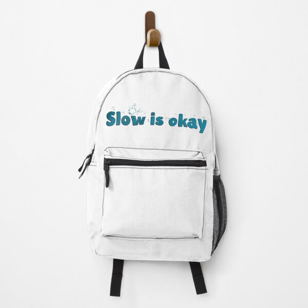 Item preview, Slow Is Okay Calming Blue Bubbles Typography designed and sold by MarcoTs12 ⭐⭐⭐⭐⭐.