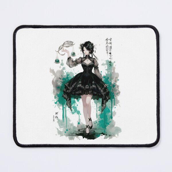 Item preview, Gothic Libra Godess Girl Anime Japanese Chinese Korean Ink Water-splash Sumi-E Art Desing designed and sold by blacksealstudio.