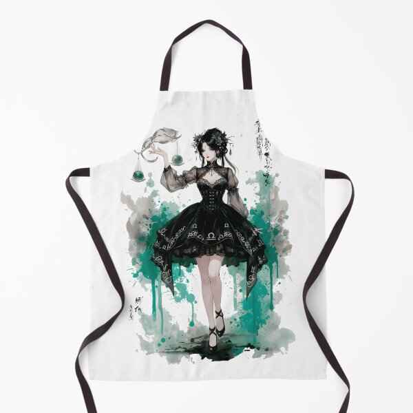 Item preview, Gothic Libra Godess Girl Anime Japanese Chinese Korean Ink Water-splash Sumi-E Art Desing designed and sold by blacksealstudio.