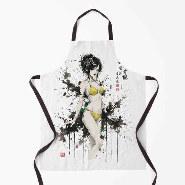 Item preview, Gothic Summer Girl Anime Japanese Chinese Korean Ink Water-splash Sumi-E Art Desing designed and sold by blacksealstudio.