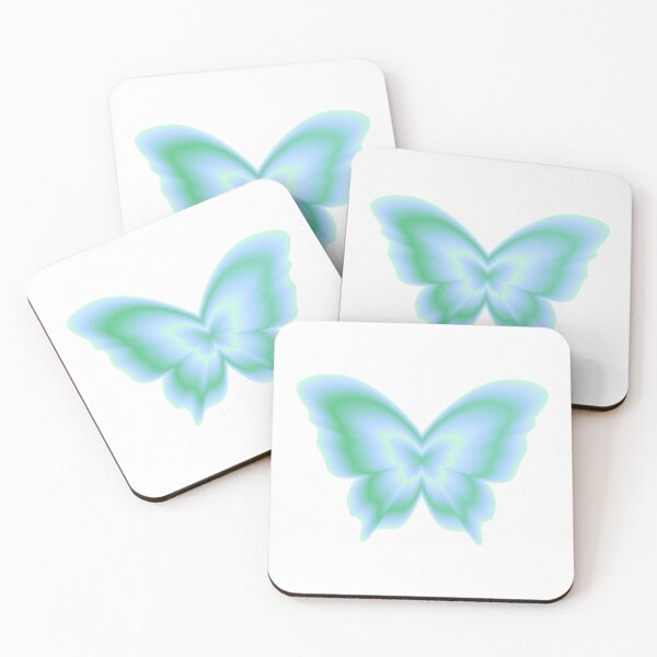 Item preview, Y2K Blue Green Butterfly – Soft Glow Cyber Fairy Aesthetic designed and sold by EJRdesign.