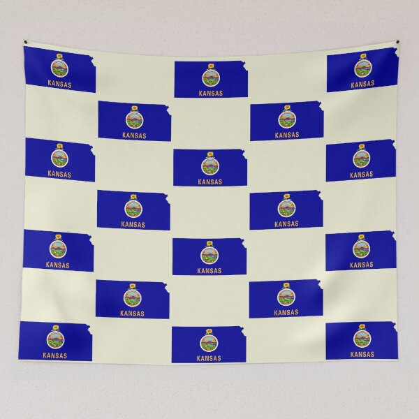 Item preview, Kansas State Map Flag - Proud Kansan Heritage Design designed and sold by mashmosh.