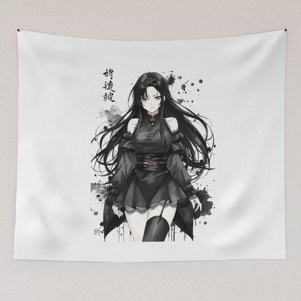 Item preview, Gothic Girl Anime Japanese Chinese Korean Ink Water-splash Sumi-E Art Desing  designed and sold by blacksealstudio.
