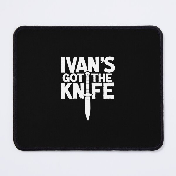 Item preview, Funny Jagged Alliance Mercenary Gamer Merch – Ivan Dolvich Knife Quote (White text version) designed and sold by SlightlyUnreal.