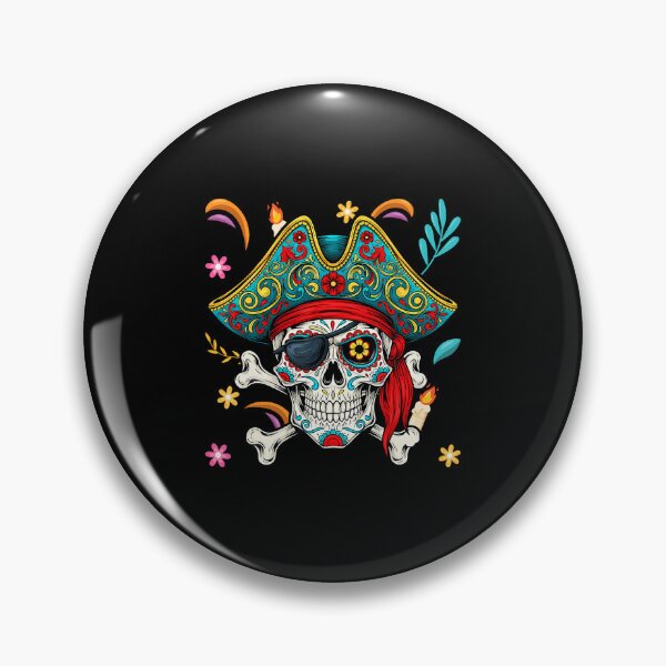 Item preview, Jolly Roger Pirate Crossbone Sugar Skull Day Of The Dead designed and sold by LunaDangelo.