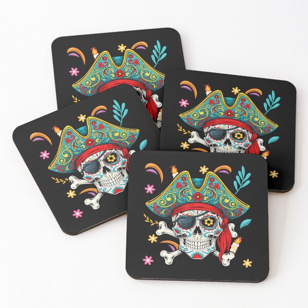 Item preview, Jolly Roger Pirate Crossbone Sugar Skull Day Of The Dead designed and sold by LunaDangelo.