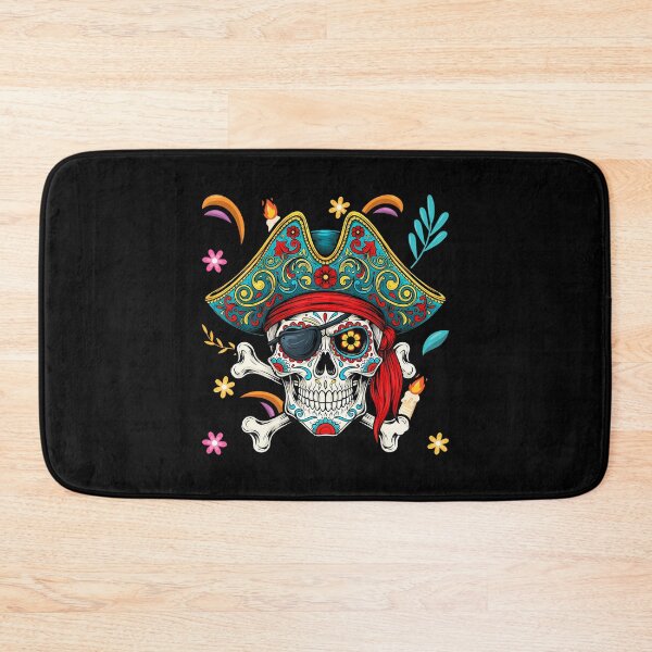 Item preview, Jolly Roger Pirate Crossbone Sugar Skull Day Of The Dead designed and sold by LunaDangelo.