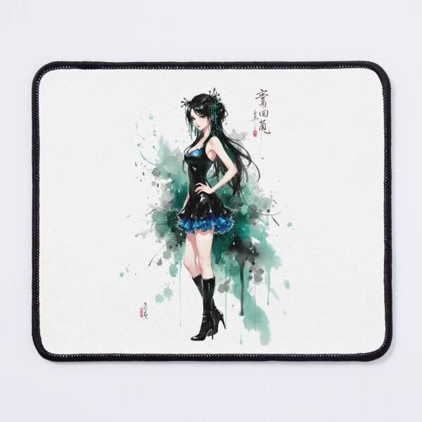 Item preview, Gothic Kpop Girl Anime Japanese Chinese Korean Ink Water-splash Sumi-E Art Desing designed and sold by blacksealstudio.
