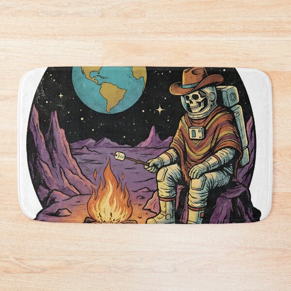 Item preview, Retro Sci-Fi Skeleton Space Cowboy Cosmic Western Wanderer Pulp Art designed and sold by StickyGuys.