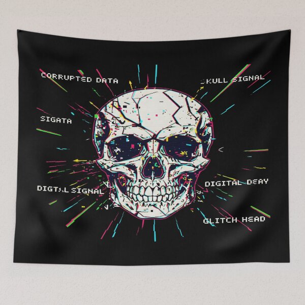 Artikelvorschau, Glitch Skull: Digital Decay entworfen und verkauft von Dakson Design - Fantasy Art.