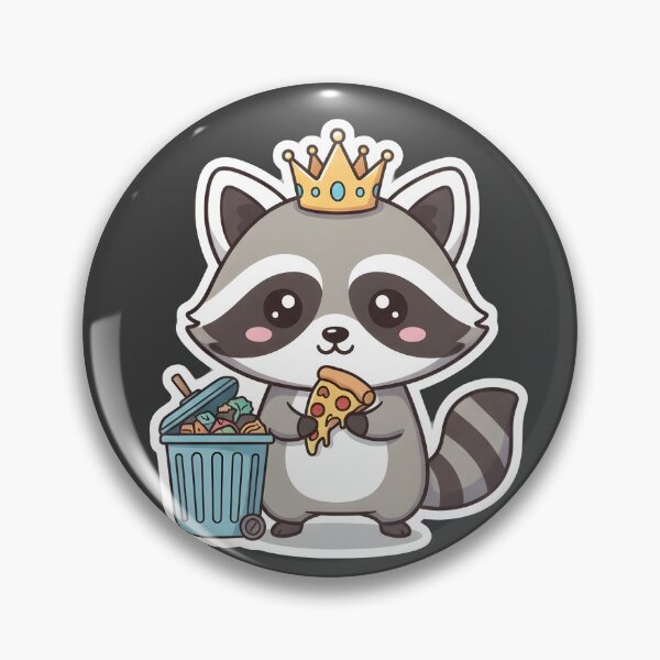 Item preview, King of the Trash Panda - Kawaii Raccoon Eating Pizza Aesthetic Sticker designed and sold by arup7980.