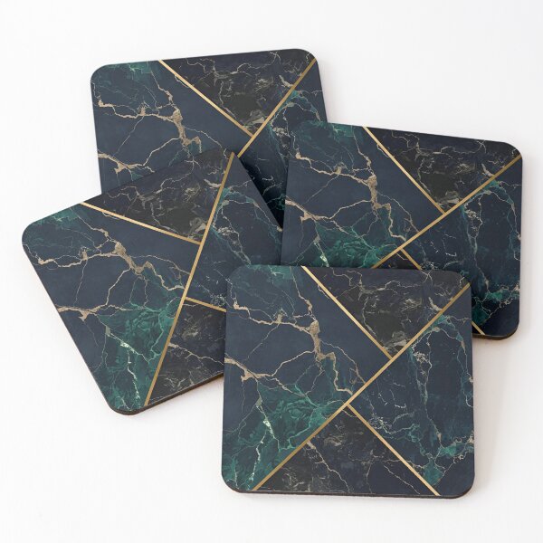 Item preview, Luxury Navy Teal Marble and Gold Geometric designed and sold by LakLuxe studio .