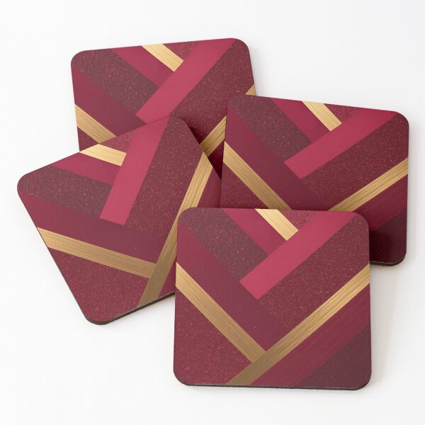 Item preview, Modern Luxury Red and Gold Geometric Abstract designed and sold by LakLuxe studio .