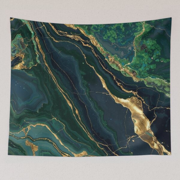 Item preview, Luxury Emerald Green and Gold Marble Texture designed and sold by LakLuxe studio .