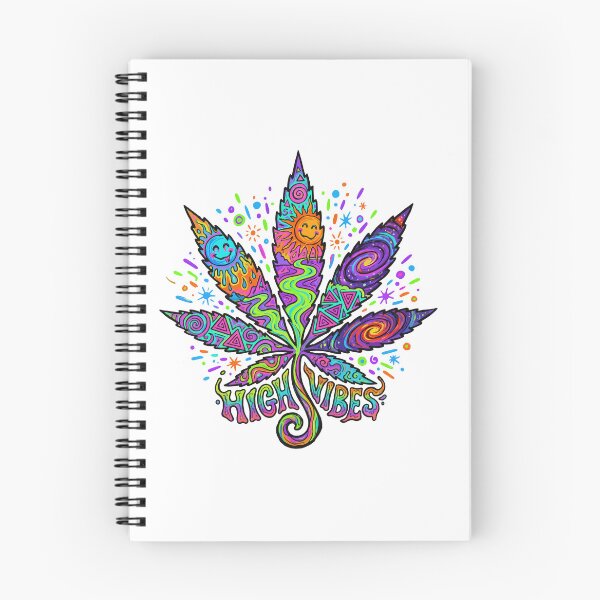 Item preview, Psychedelic Cannabis Leaf "High Vibes" - Trippy Neon Weed & 420 Stoner Sticker designed and sold by AliveStyle.