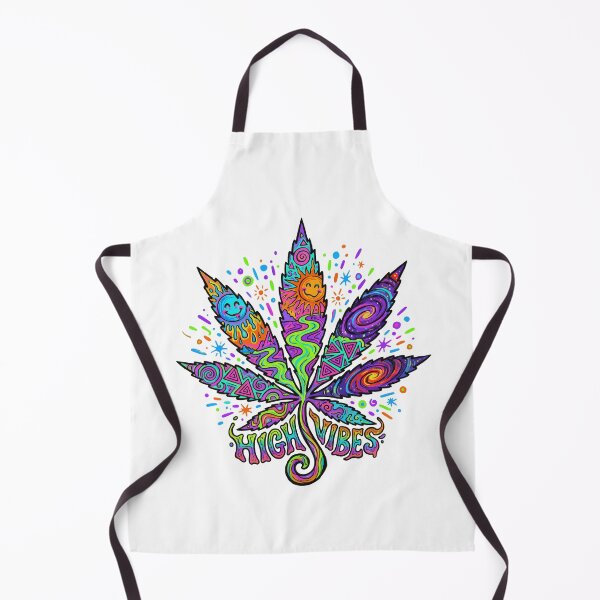 Item preview, Psychedelic Cannabis Leaf "High Vibes" - Trippy Neon Weed & 420 Stoner Sticker designed and sold by AliveStyle.