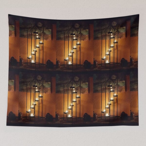 Item preview, tower of lit candles designed and sold by Lizzilzil.