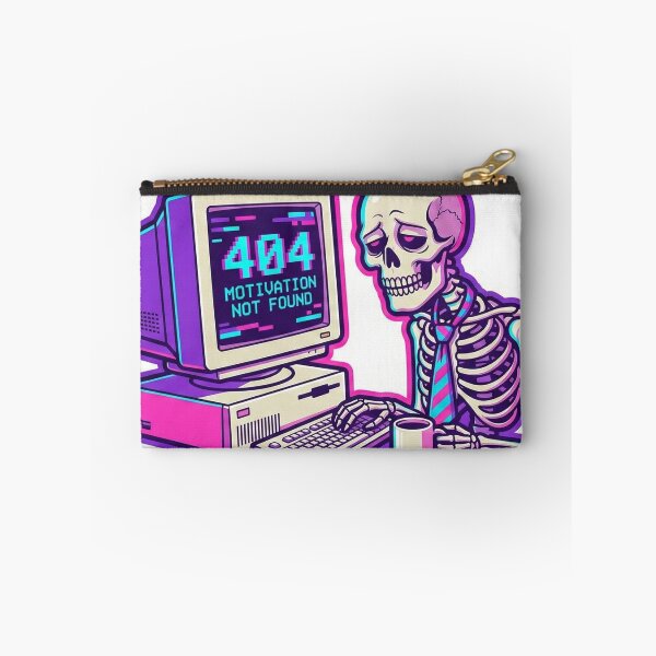 Item preview, Retro 90s Skeleton Computer 404 Error Vaporwave Aesthetic Glitch Art designed and sold by StickyGuys.