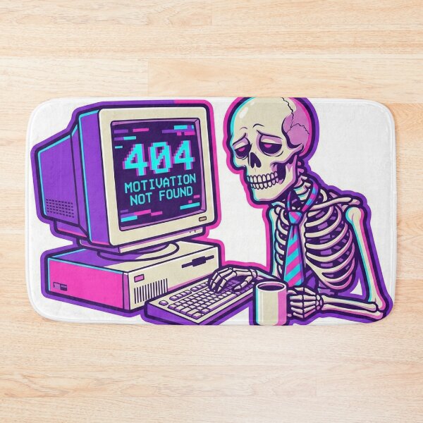 Item preview, Retro 90s Skeleton Computer 404 Error Vaporwave Aesthetic Glitch Art designed and sold by StickyGuys.