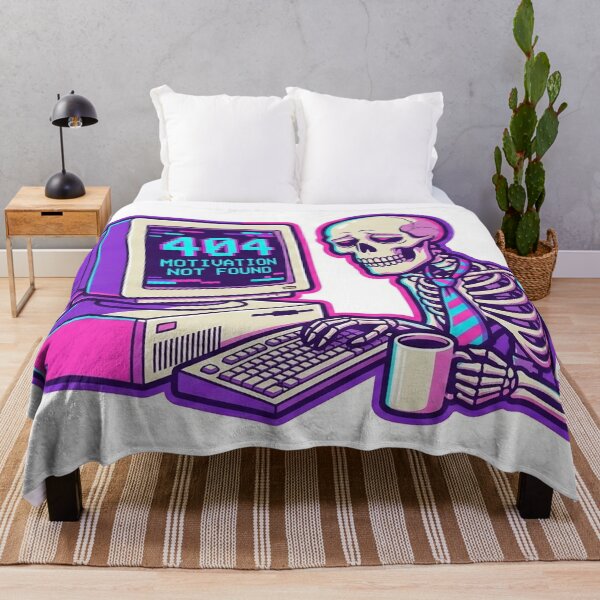 Item preview, Retro 90s Skeleton Computer 404 Error Vaporwave Aesthetic Glitch Art designed and sold by StickyGuys.