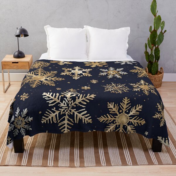 Item preview, Elegant Gold and Silver Snowflake Winter Pattern designed and sold by LakLuxe studio .