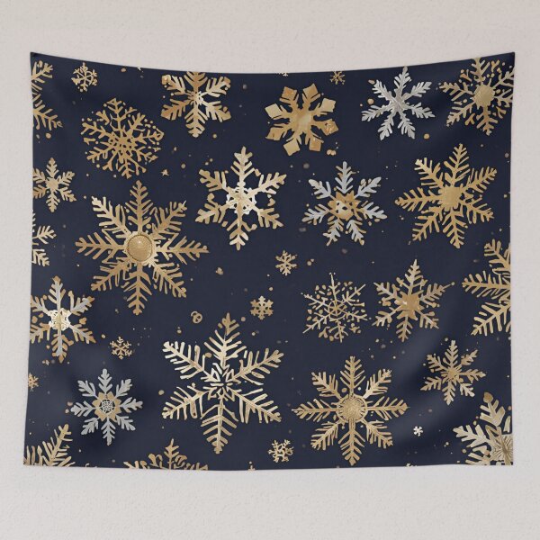 Item preview, Elegant Gold and Silver Snowflake Winter Pattern designed and sold by LakLuxe studio .