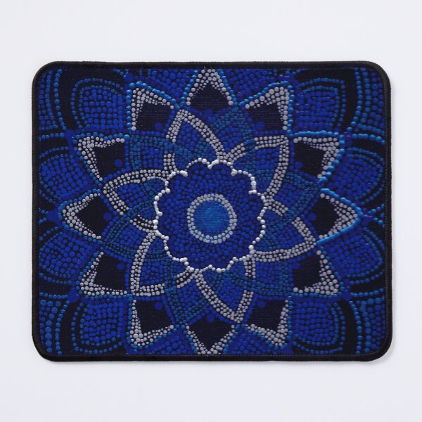 Item preview, Silver and Blue Atmospheric Mandala designed and sold by Dreamweaver Mandalas.