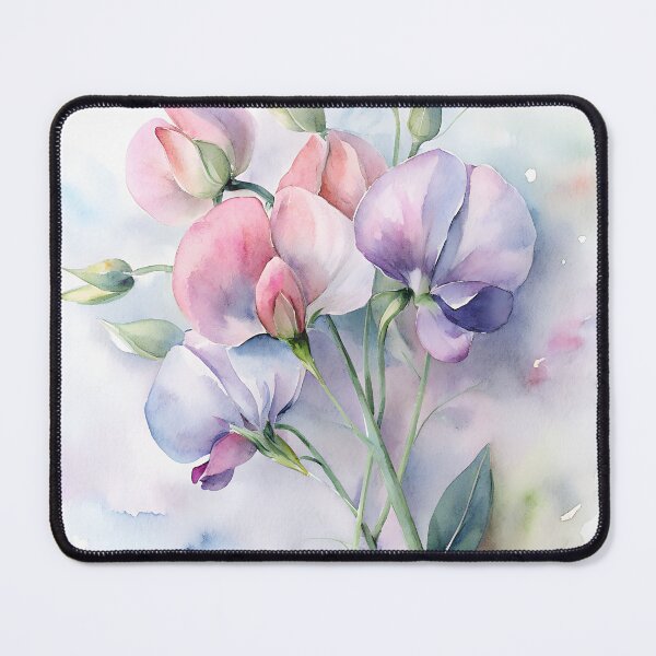 Item preview, Watercolor Sweet Pea Flowers designed and sold by AntiqueWhiteArt.