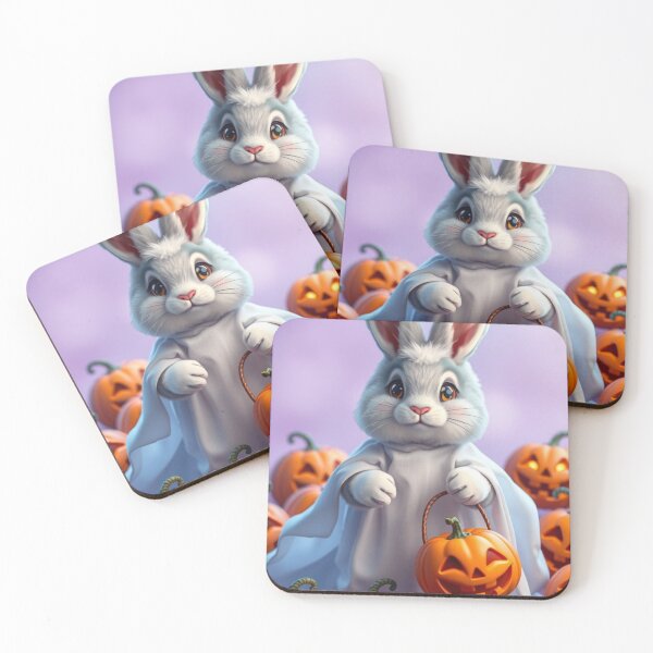 Item preview, Cozy Bunny Ghost Halloween – Cute Pumpkin Animal Tee designed and sold by ArmaanArts.