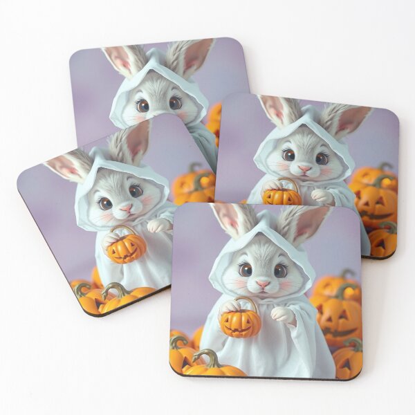 Item preview, Sweet Bunny Ghost with Pumpkins – Cute Fall Halloween T-Shirt designed and sold by ArmaanArts.