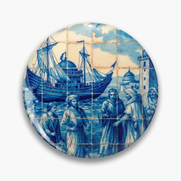 Item preview, Portuguese Azulejo Ship Tile Art designed and sold by vivaportugalstore.