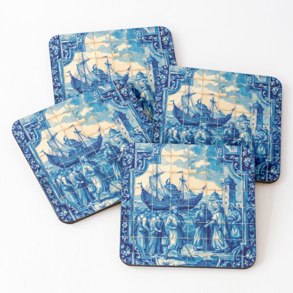 Item preview, Portuguese Azulejo Ship Tile Art designed and sold by vivaportugalstore.