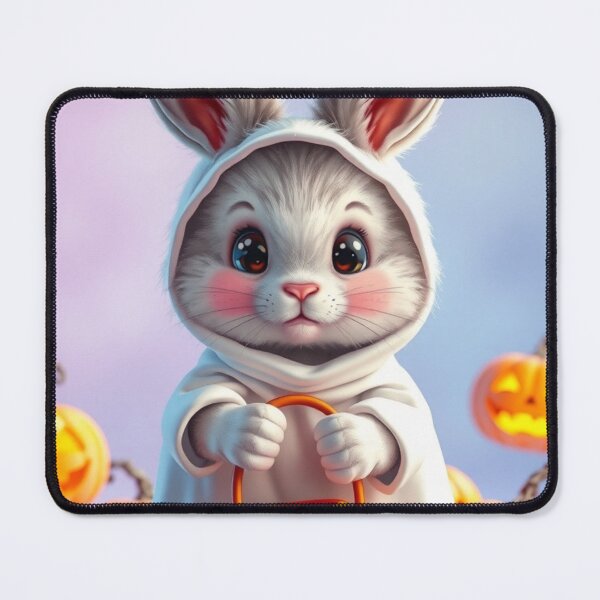Item preview, Cute Bunny in Ghost Costume with Pumpkins – Cozy Fall Tee designed and sold by ArmaanArts.