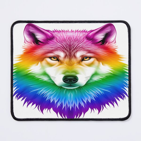 Item preview, Vibrant Rainbow Wolf – Colorful Majestic Animal Art Illustration designed and sold by RBToper.
