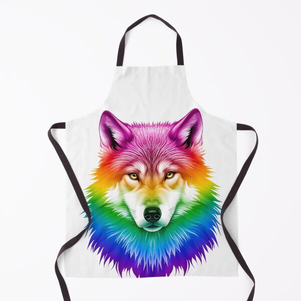 Item preview, Vibrant Rainbow Wolf – Colorful Majestic Animal Art Illustration designed and sold by RBToper.