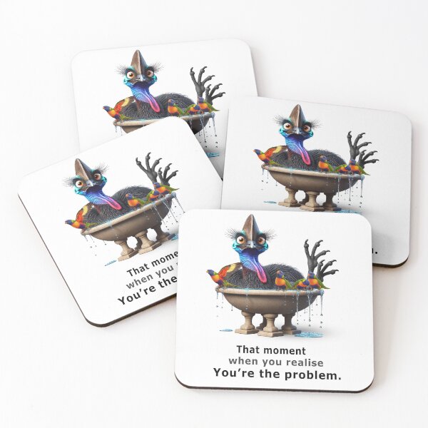 Item preview, When You Realise You're the Problem – Cassowary Birdbath Moment designed and sold by critterchrons.