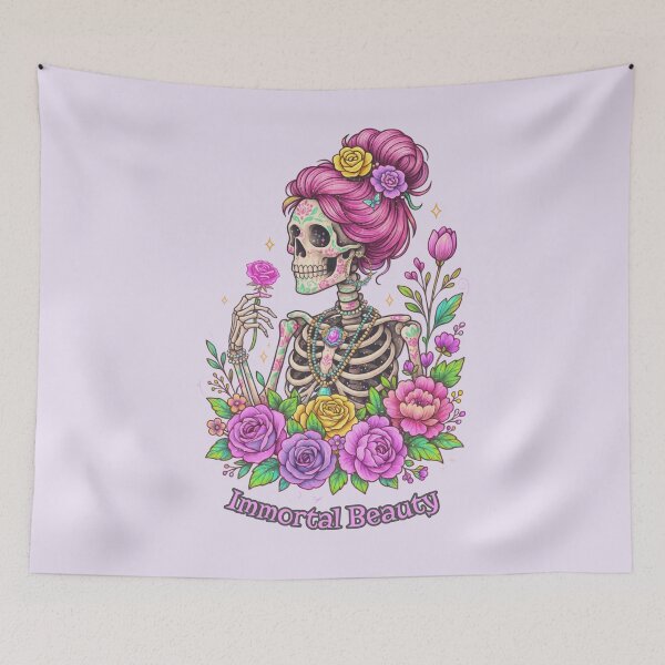 Item preview, Floral Skull Lady Elegant Skeleton Art designed and sold by JoysByTanja.