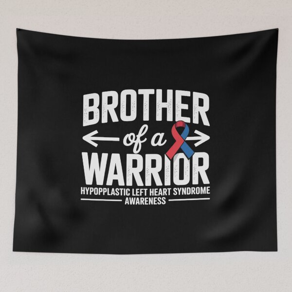 Item preview, Brother Of A Warrior, Red & Blue Ribbon HLHS Awareness designed and sold by catsdothingz.