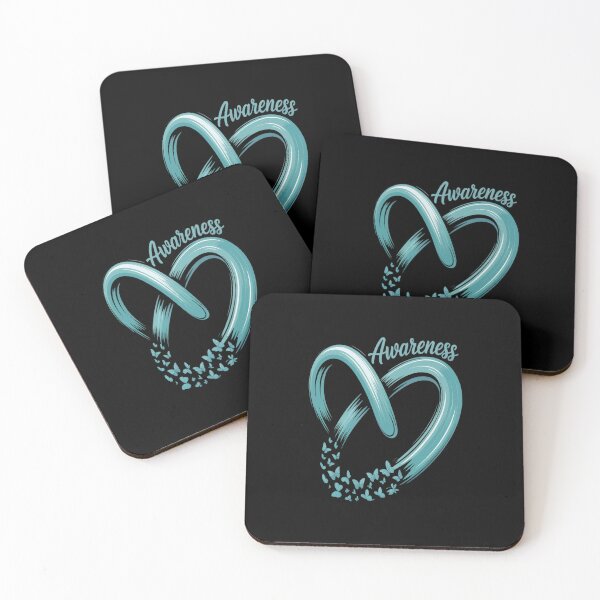 Item preview, PCOS Awareness Polycystic Ovary Syndrome Heart Ribbon Teal designed and sold by HORIZBoutique.