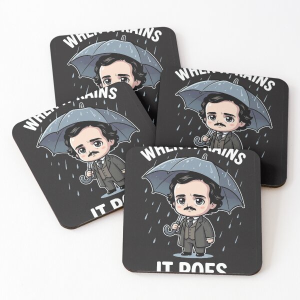 Item preview, When It Rains It Poes - Funny Cute Edgar Allan Poe Literary Pun designed and sold by AdyKurniawan.