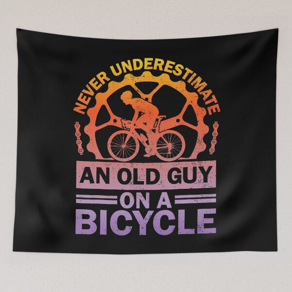 Item preview, Never Underestimate An Old Guy On A Bicycle Funny Cycling designed and sold by huftyfnruppe.