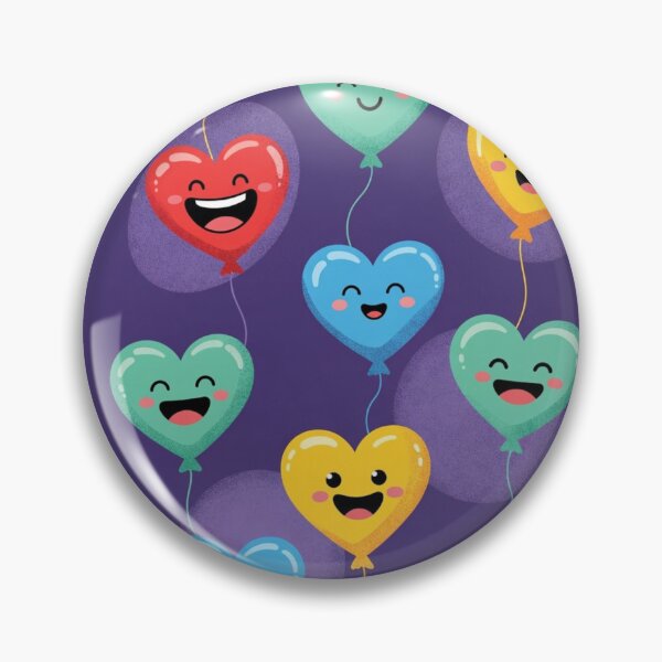 Item preview, One piece hearts Cute Kawaii Heart Balloons Pattern designed and sold by LUCKYHAPPYFINDS.