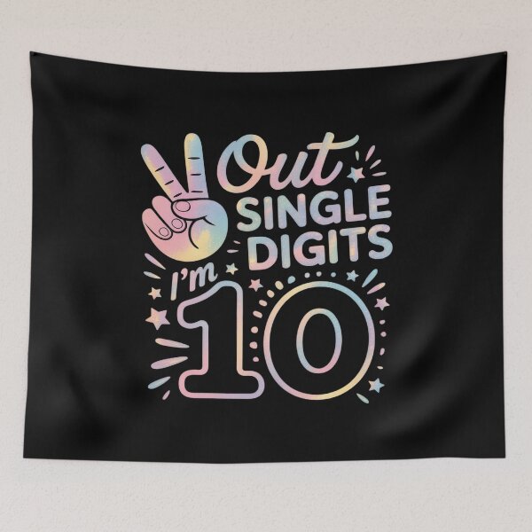 Item preview, Peace Out Single Digits I'm 10 Year Old 10th Birthday designed and sold by HORIZBoutique.
