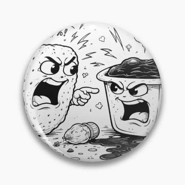 Item preview, Angry Snack vs Dipping Sauce – Funny Food Fight Line Art** designed and sold by ComedyInkFactor.