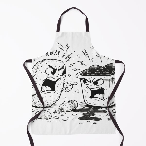 Item preview, Angry Snack vs Dipping Sauce – Funny Food Fight Line Art** designed and sold by ComedyInkFactor.