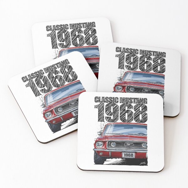 Item preview, 1968 Ford Mustang Red Front View Illustration – Classic Muscle Car Art designed and sold by Petrolhead T-Shirts and Art.
