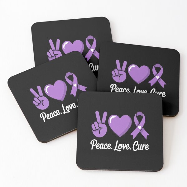 Item preview, Peace Love Cure Pancreatic Cancer Awareness Purple Ribbon designed and sold by KonopikaaArt.
